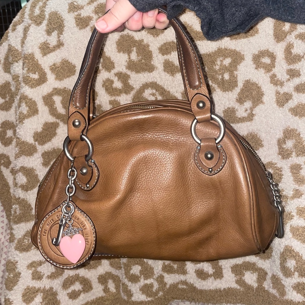 VINTAGE Juicy Couture Y2K Leather Bowling Bag Handbag WITH DUSTBAG